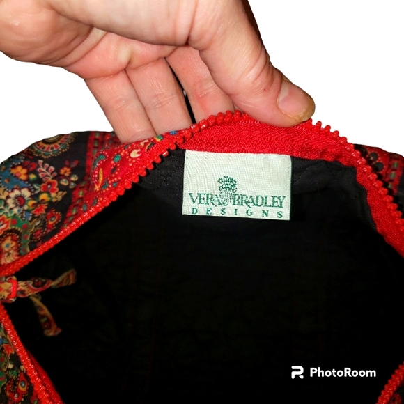 Retired! Vintage Vera Bradley Collette Red Duffle Bag and Matching Wallet - Picture 7 of 16